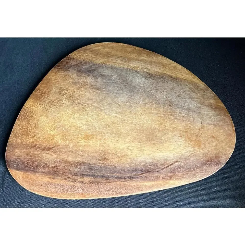 Made in Haiti Vintage“Mountain Maid” Teak Wood Wooden Cutting Board 12” x 11”